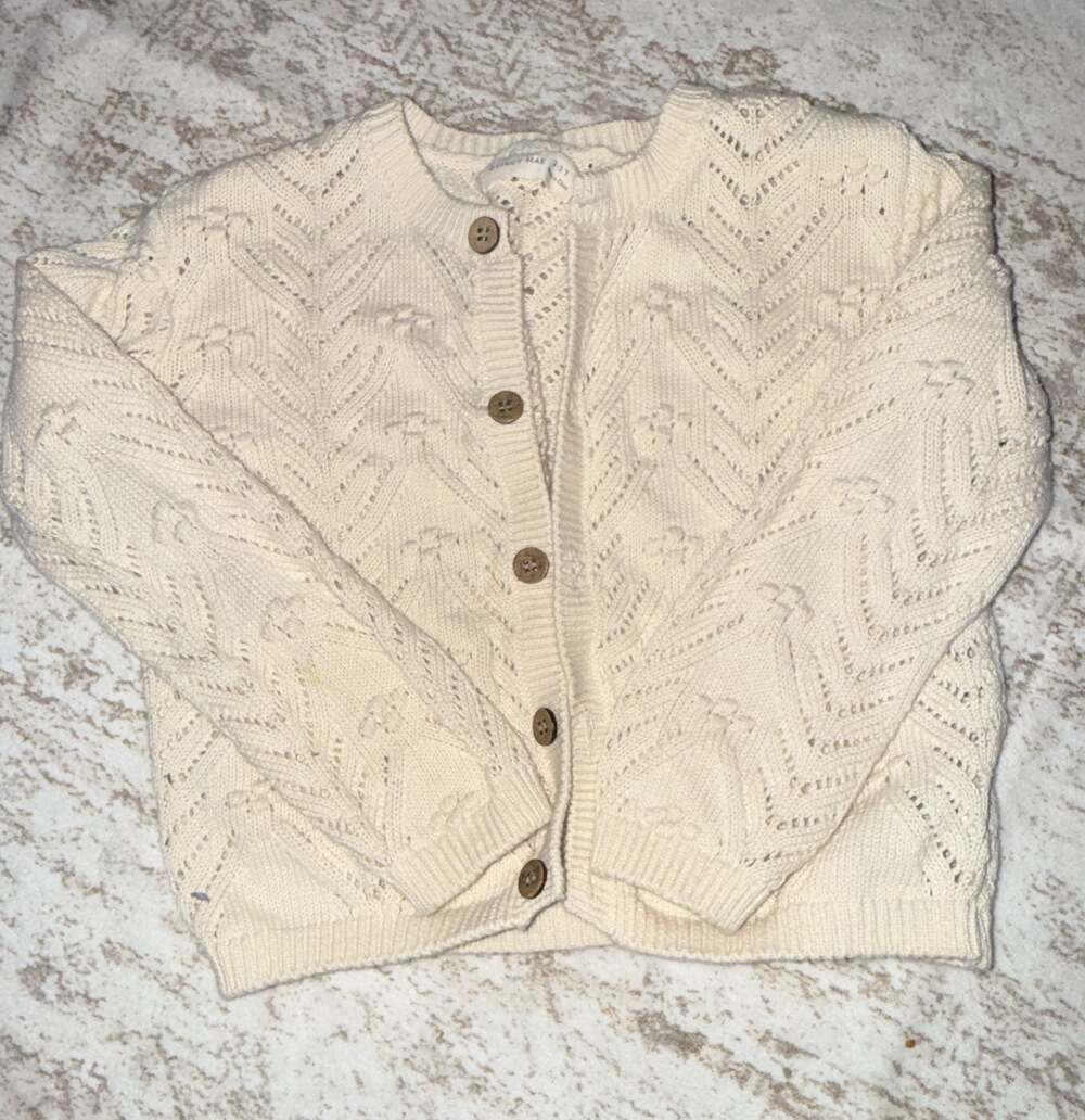 Quincy Mae Kids Knit Cardigan in Natural